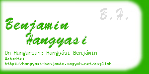 benjamin hangyasi business card